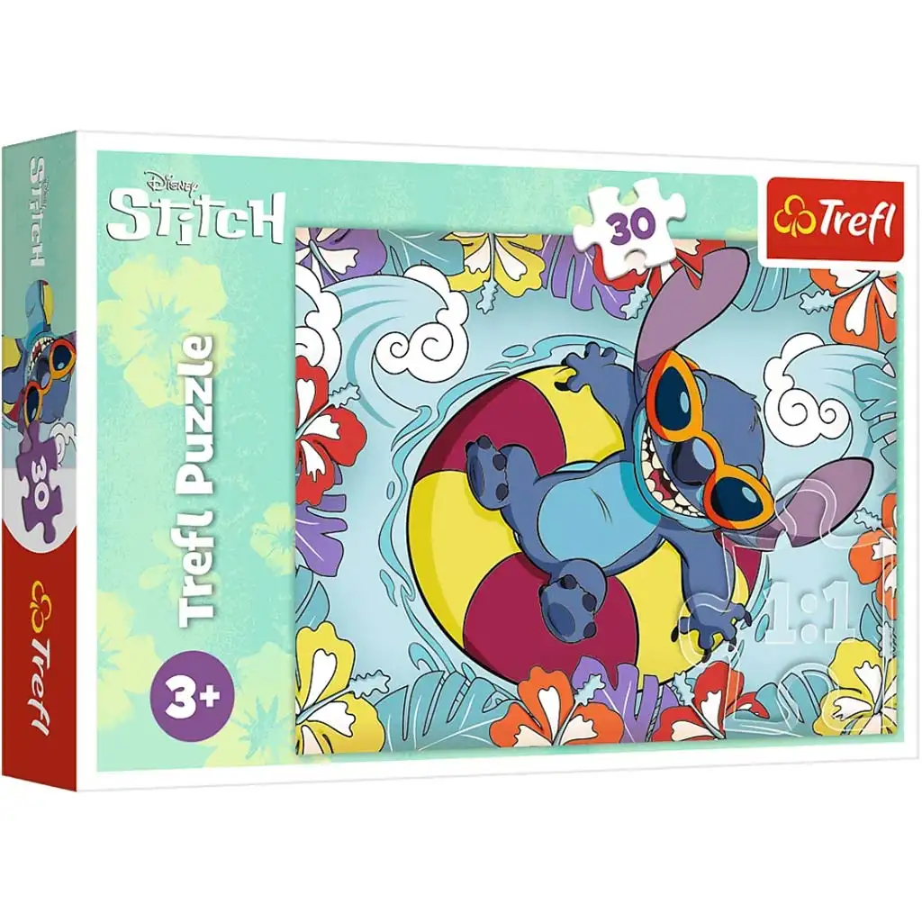 Disney Stitch élvezi a nyaralást 30db-os puzzle - Trefl kép 1