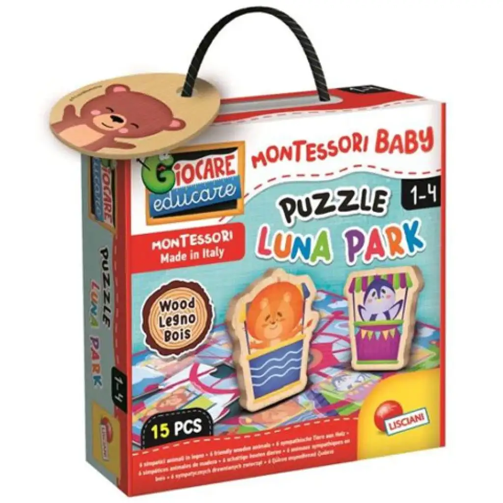 Montessori baby fa puzzle - Vidámpark kép 1