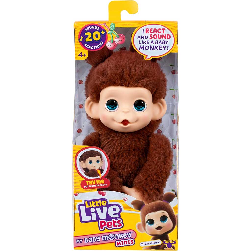 Little Live Pets: Mini Maki Chikki Cherry interaktív barna majom kép 1