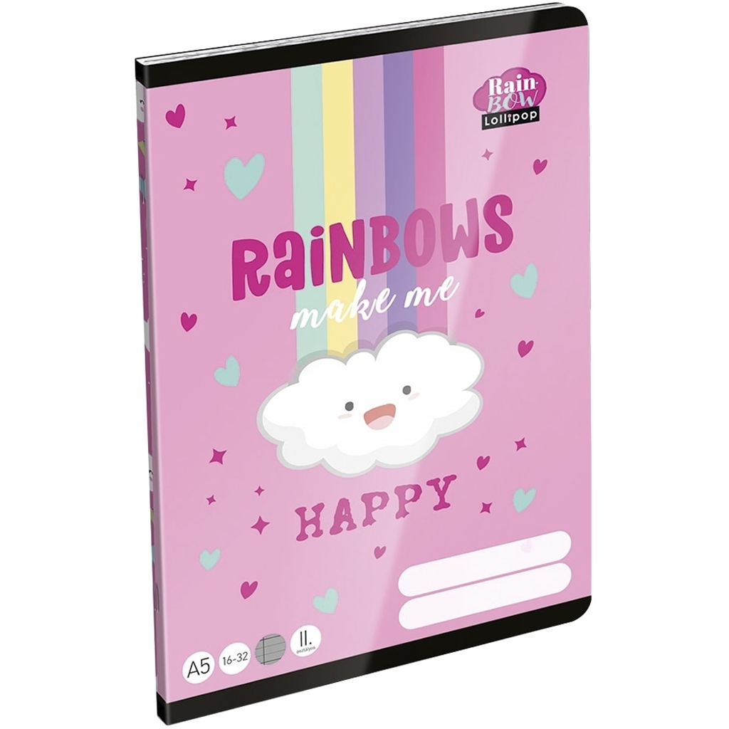 ICO: Lizzysuli Lollipop Rainbow 2. osztályos vonalas füzet A/5 16-32 kép 1