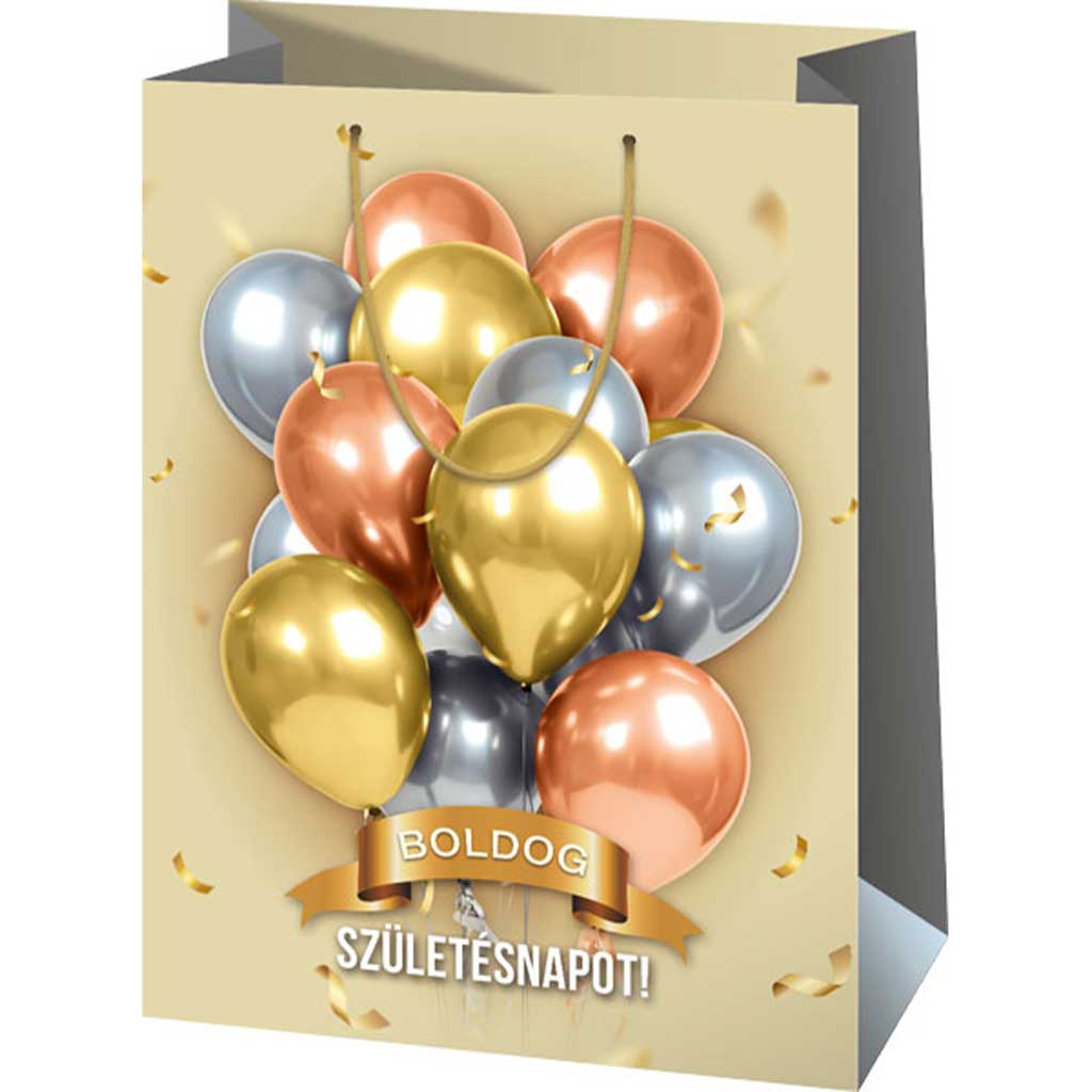 Boldog Születésnapot! Lufi mintás óriás ajándéktáska 33x15x44,5cm kép 1