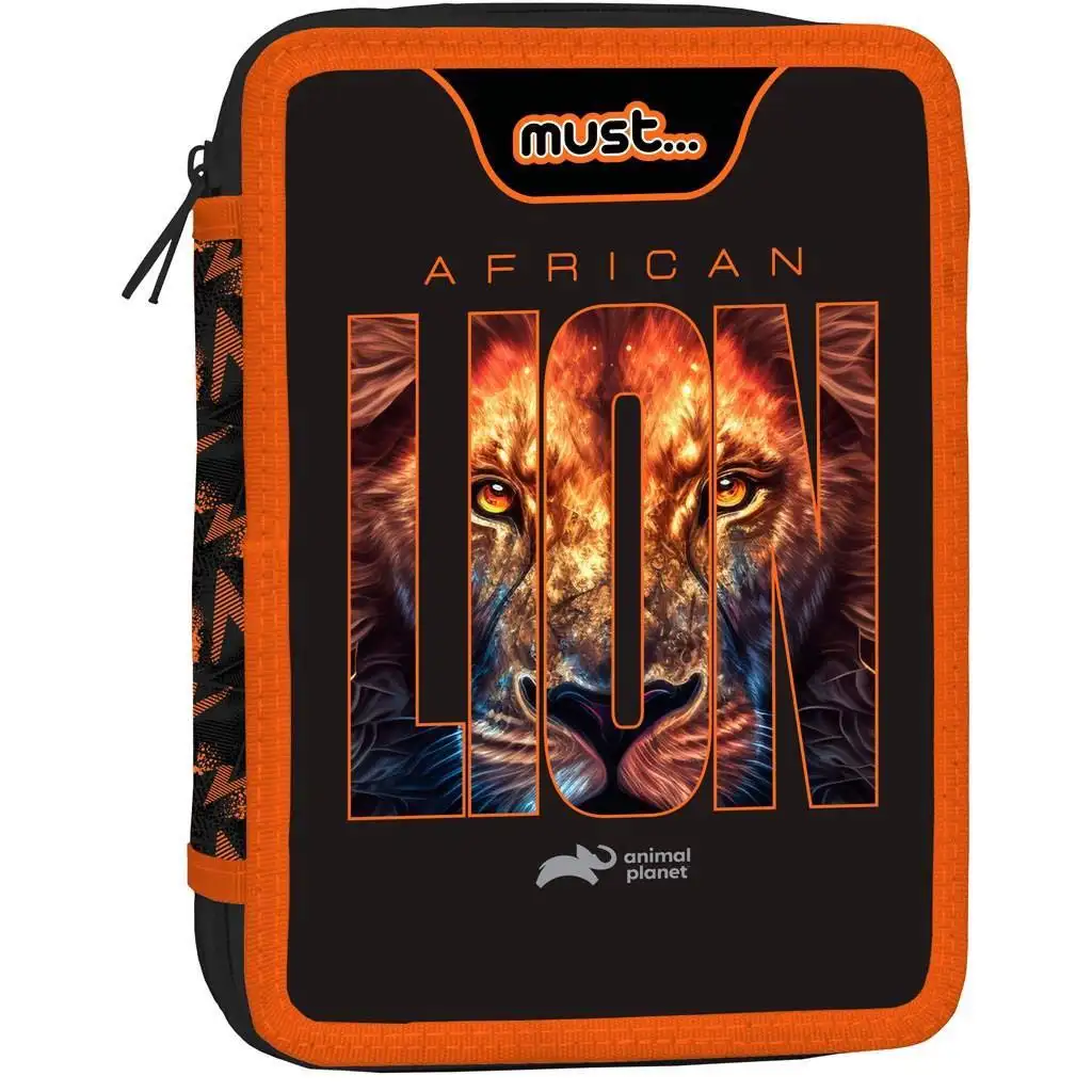Must: Animal Planet - Oroszlán kétemeletes töltött tolltartó 15x21cm kép 1