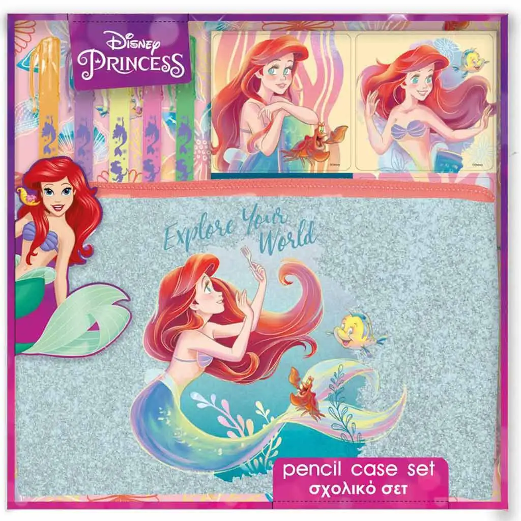Luna: Disney Hercegnők - Ariel írószer szett PVC táskában kép 1