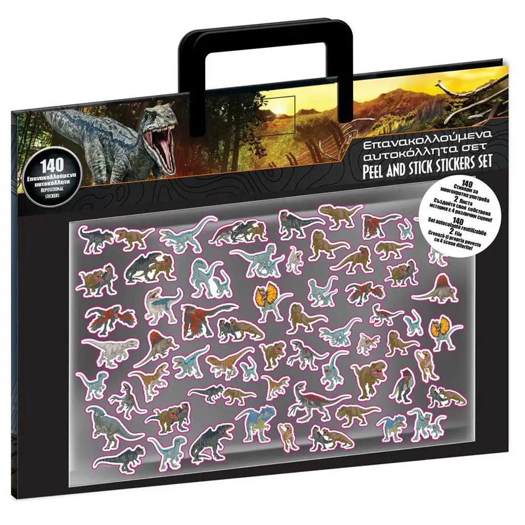 Luna: Jurassic World matrica szett 140db matricával és 4db háttérképpel kép 1