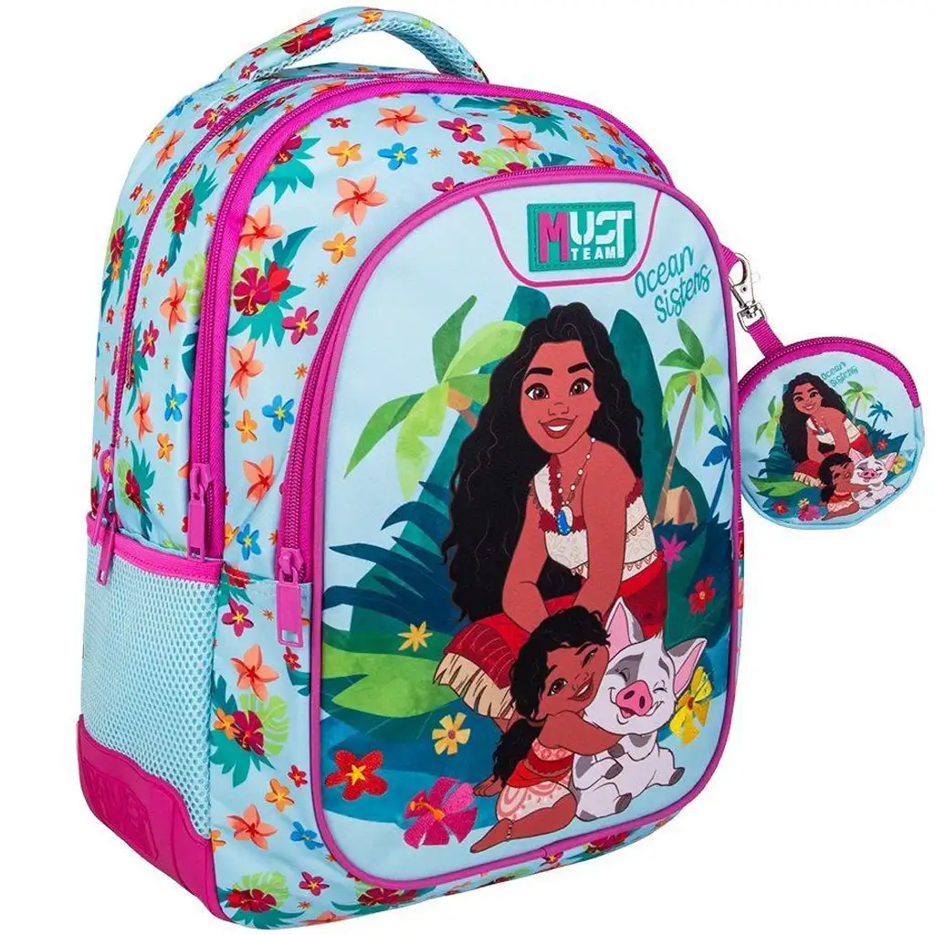Luna: Must Team Vaiana 2 lekerekített 3 rekeszes iskolatáska, hátizsák 32x18x43cm kép 1
