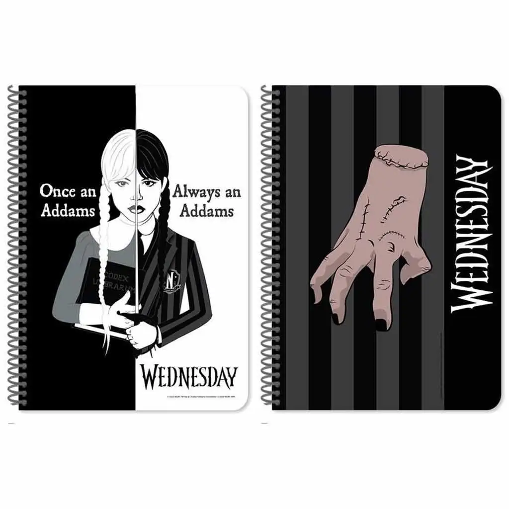 Luna: Wednesday vonalas spirál füzet A/5 60oldalas kétféle változatban 1db kép 1