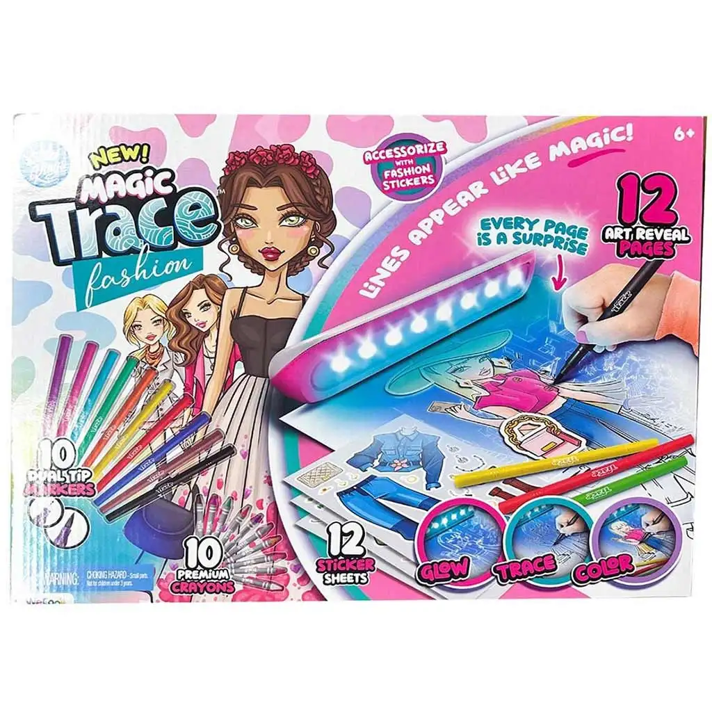 Magic Trace stúdió: Ragyogó rajzolás - divat kreatív játékszett kép 3