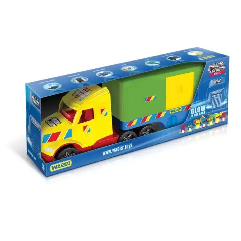 Magic Truck Basic: Kamion dobozos utánfutóval és fénnyel 80cm-es - Wader kép 1