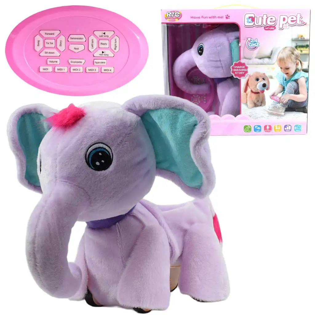 RC Cute Pet: Távirányítós interaktív plüss elefánt kiegészítőkkel 2.4GHz 40cm kép 2