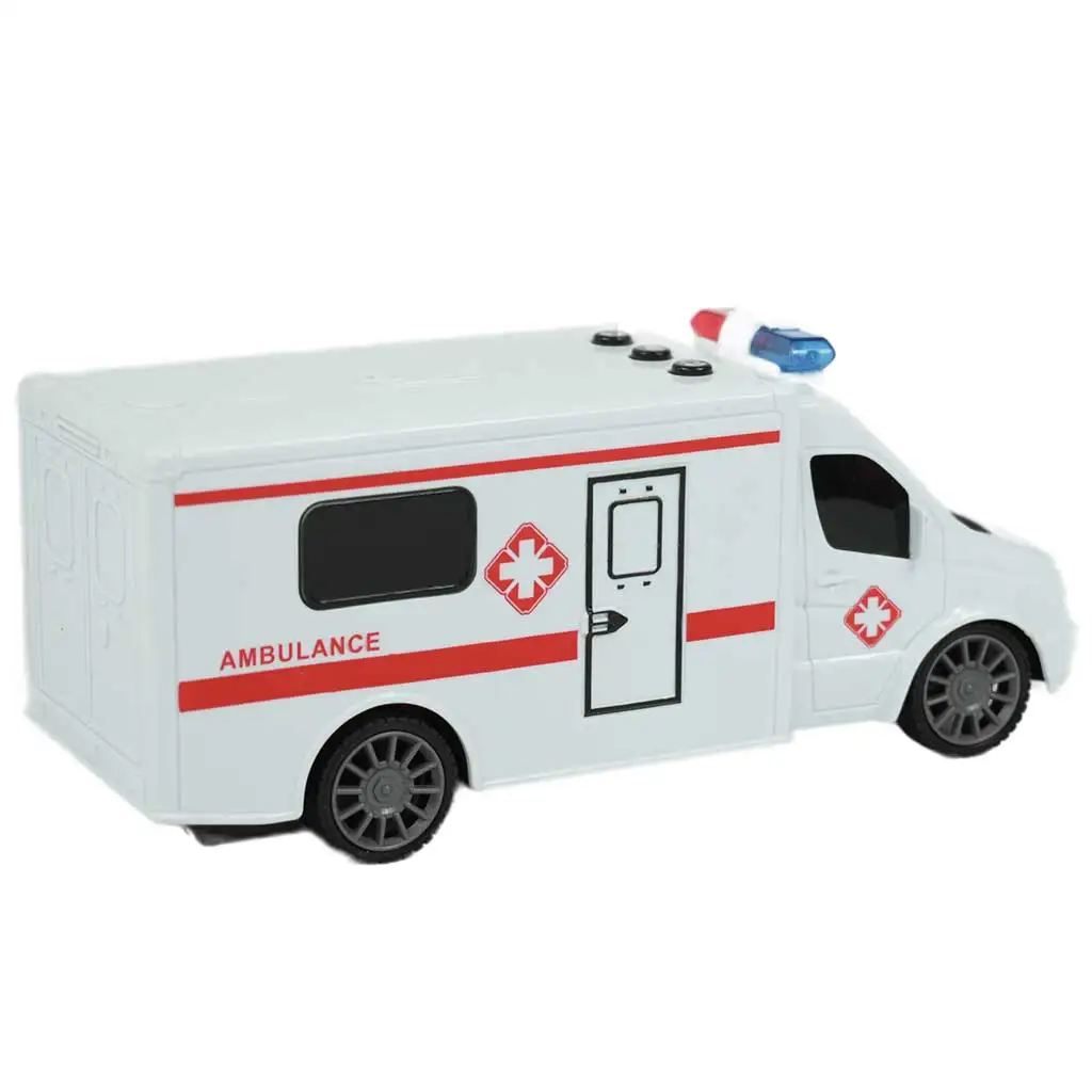 RC Távirányítós mentőautó fény és hang effektekkel 1/24-es méretarány 20cm kép 2