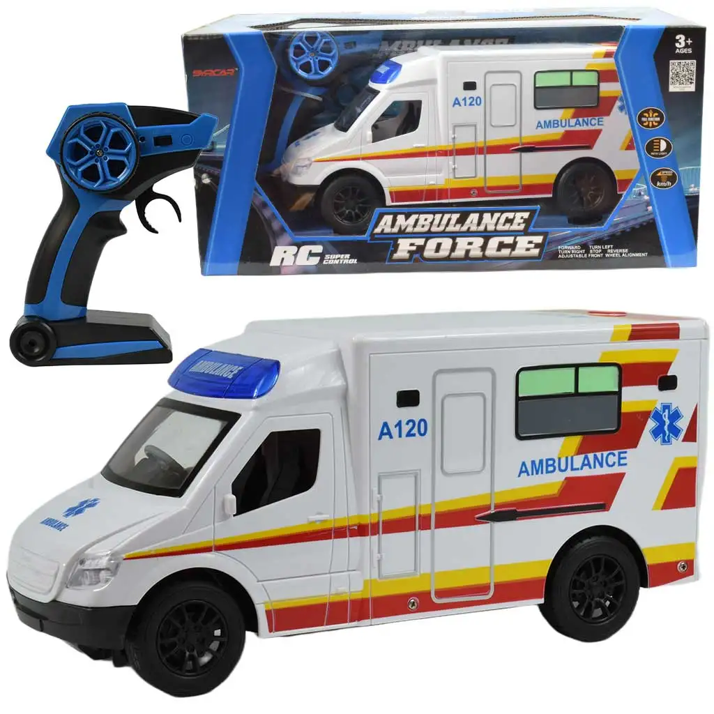 RC Távirányítós fehér Ambulance mentőautó fényeffektekkel 2,4GHz 1/12-es méretarány 30cm kép 1