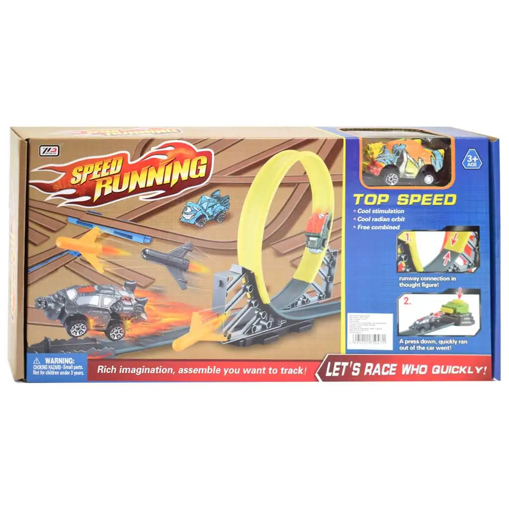 Speed Running versenypálya szett 360 fokos hurokkal és 1db kilőhető kisautóval 1/64 kép 1