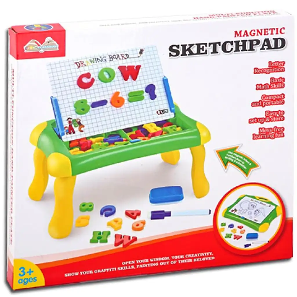 Mágneses rajzasztal szett betűkkel és számokkal 33cm kép 1