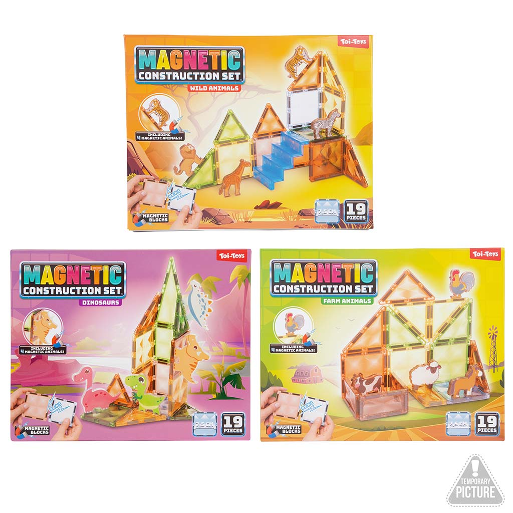 Magnetic Mágneses állatos építőkészlet 19db-os többféle 1db kép 1