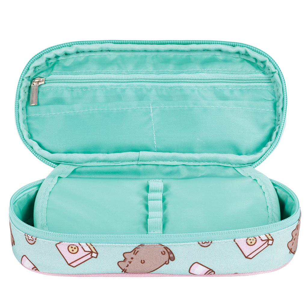 Pusheen cicás ovális tolltartó türkiz színben 23cm kép 2