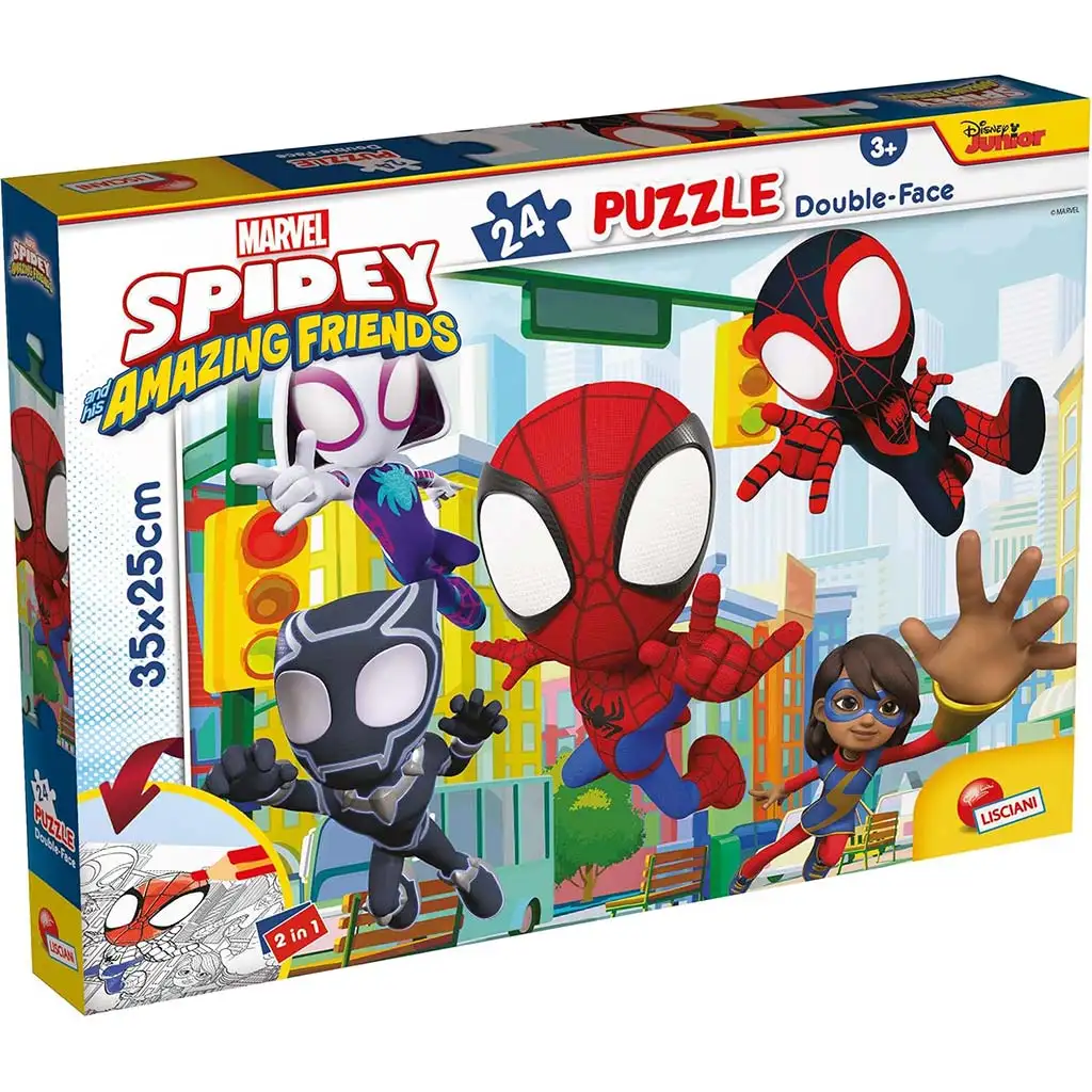 Marvel Spidey 2 az 1-ben 24db-os puzzle és színező 35x25cm - Lisciani kép 1