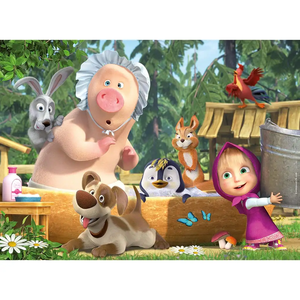 Mása és a medve fürdőzés 24db-os maxi padló puzzle 70x50cm - Lisciani kép 2