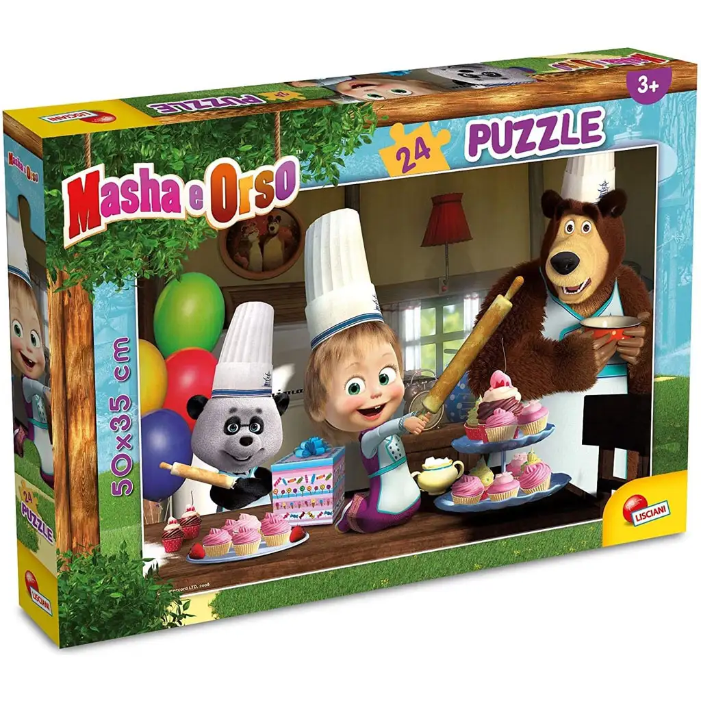 Mása és a medve muffin sütés 24db-os puzzle 50x35cm - Lisciani kép 1