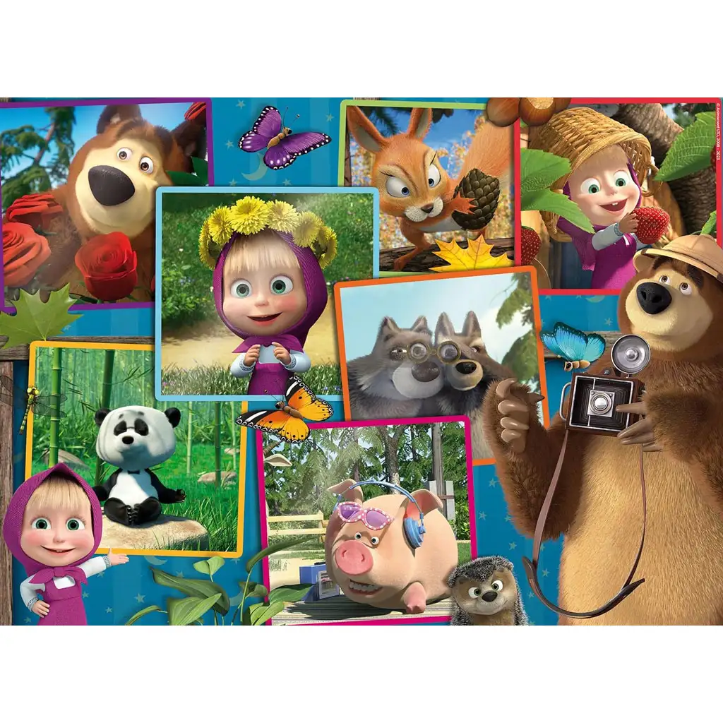 Mása és a medve képek 2 az 1-ben 35db-os maxi padló puzzle és színező 70x50cm - Lisciani kép 2
