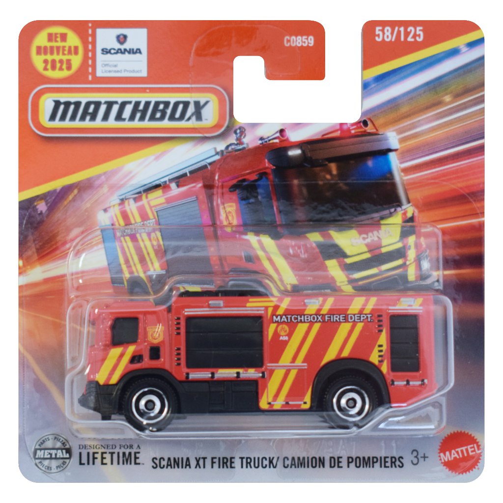 Matchbox: Scania XT Fire Truck kisautó 1/64 - Mattel kép 1