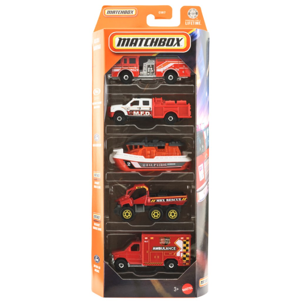 Matchbox: Rescue 5db-os kisautó szett 1/64 - Mattel kép 1