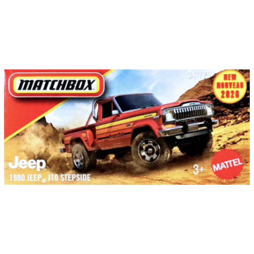 Matchbox: 1980 Jeep J10 Stepside kisautó papírdobozban 1/64 – Mattel kép 1
