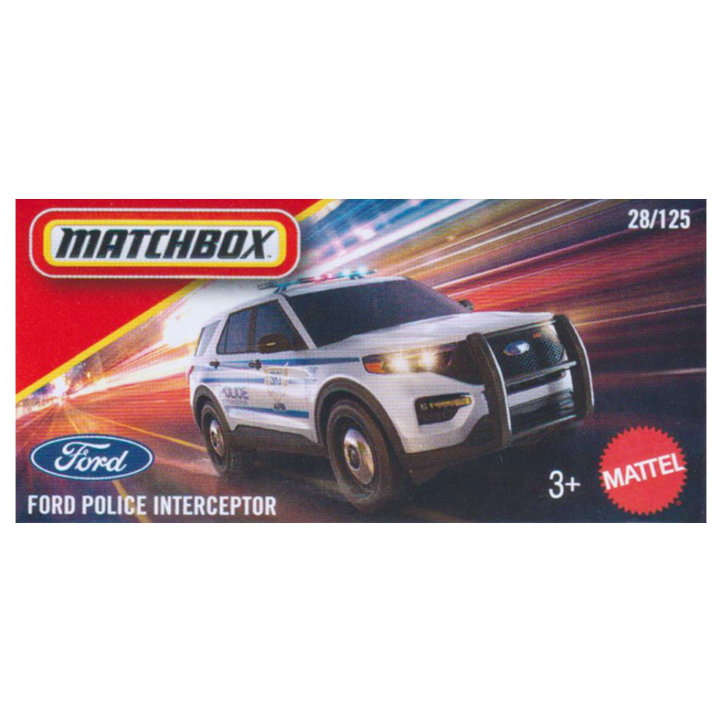 Matchbox Ford Police Interceptor fehér rendőr kisautó 1/64 – Mattel kép 1