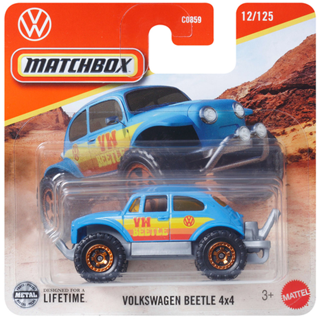 Matchbox: Volkswagen Beetle 4x4 kék kisautó 1/64 - Mattel kép 1
