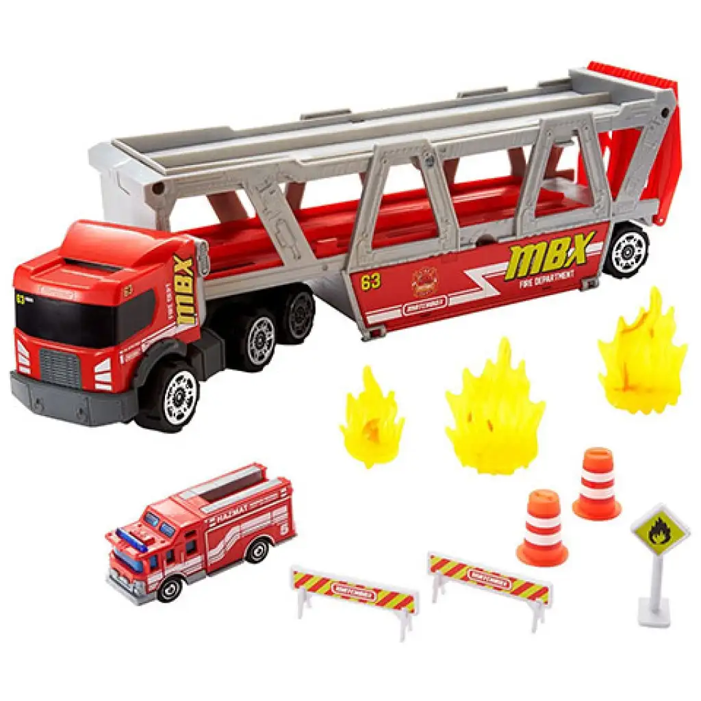 Matchbox tűzoltósági szállítójármű kiegészítőkkel - Mattel kép 2