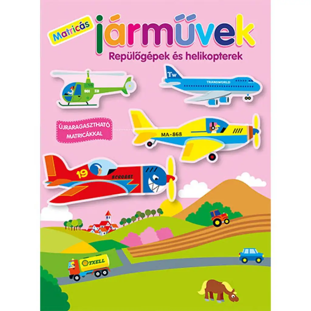 Matricás járművek - Repülőgépek és helikopterek matricás füzet kép 1