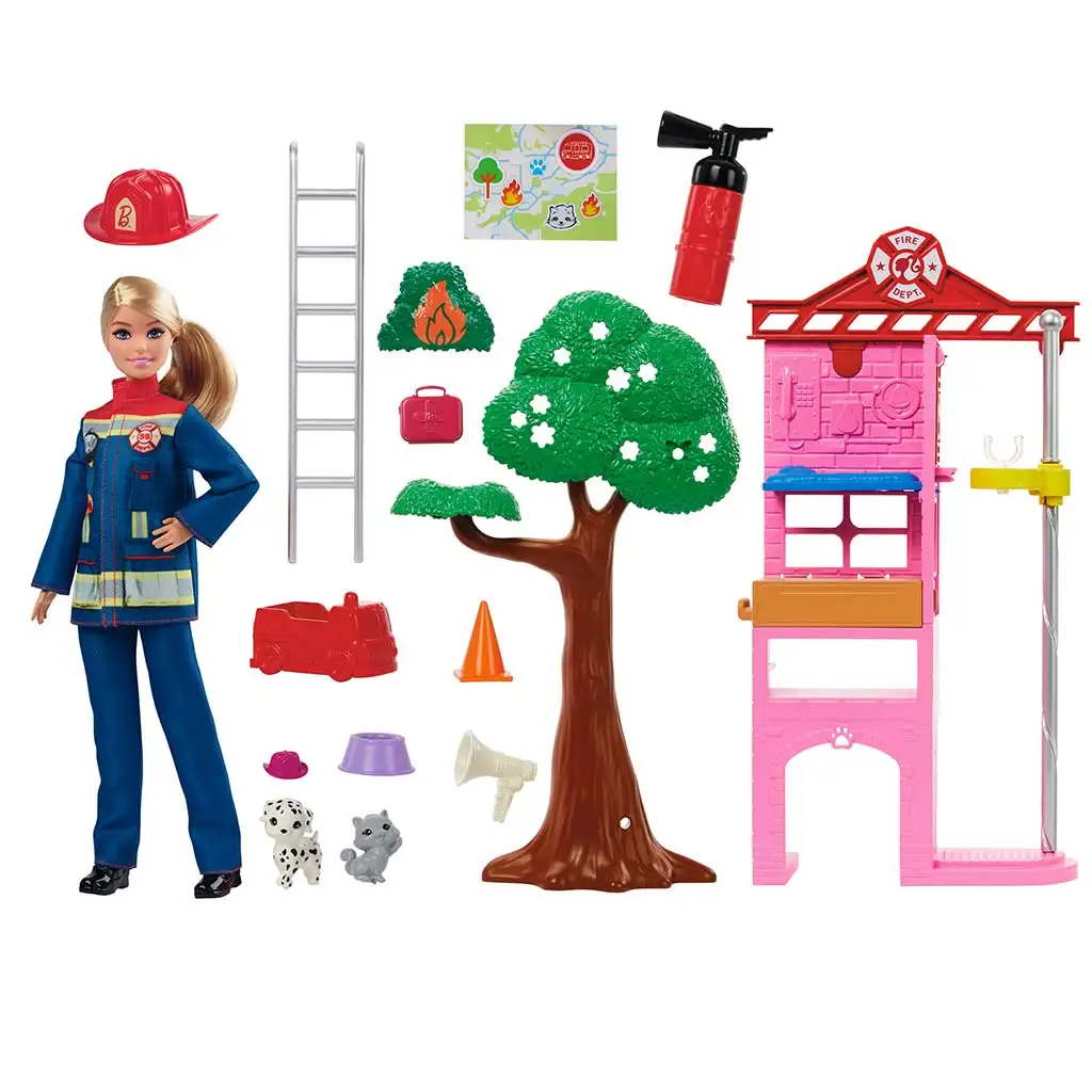 Barbie: Tűzoltó állomás játékszett - Mattel kép 2