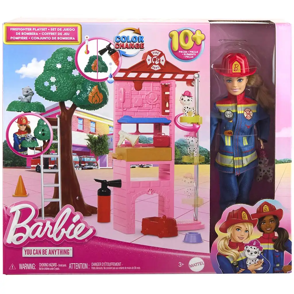 Barbie: Tűzoltó állomás játékszett - Mattel kép 1