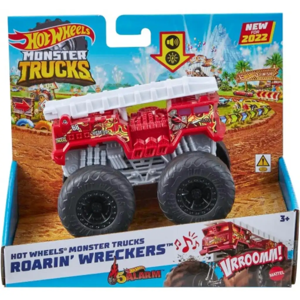 Hot Wheels Monster Trucks: Roarin' Wreckers kisautó fény és hangeffektekkel 1/43 - Mattel kép 1