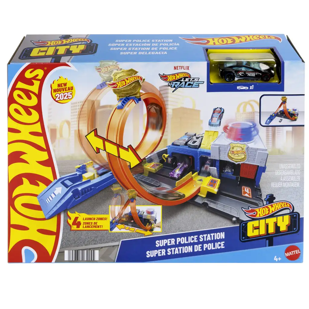 Hot Wheels City: Szuper rendőrkapitányság pályaszett kisautóval - Mattel kép 1