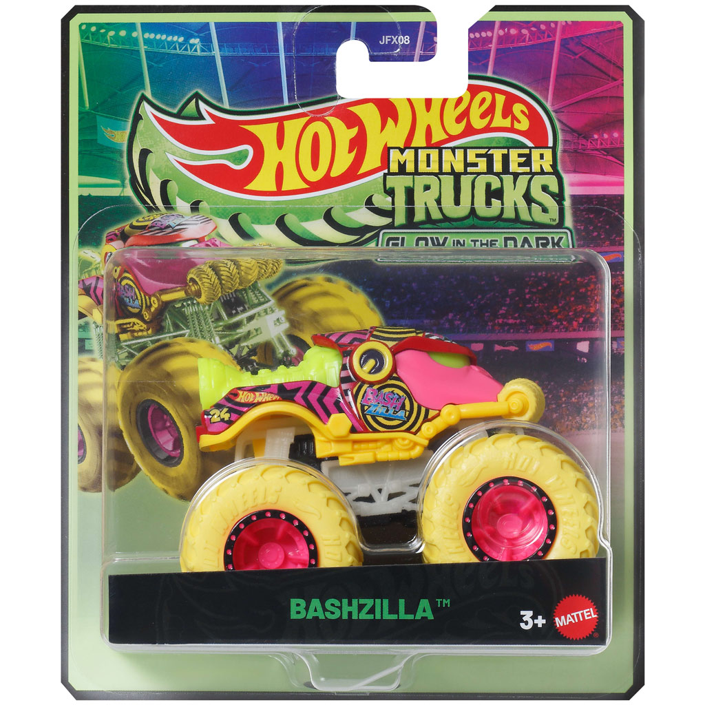 Hot Wheels Monster Trucks: Bashzilla sötétben világító kisautó 1/64 – Mattel kép 1