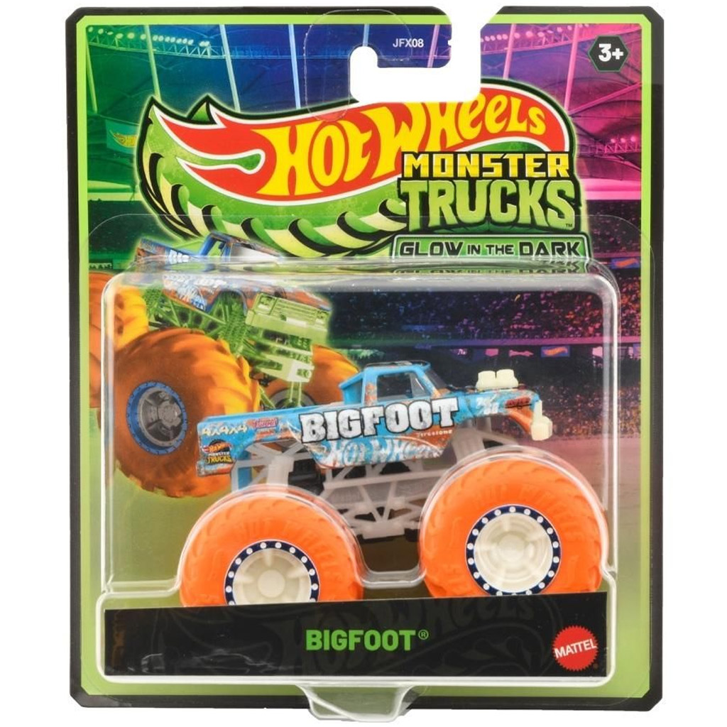 Hot Wheels Monster Trucks Bigfoot sötétben világító kisautó 1/64 - Mattel kép 1