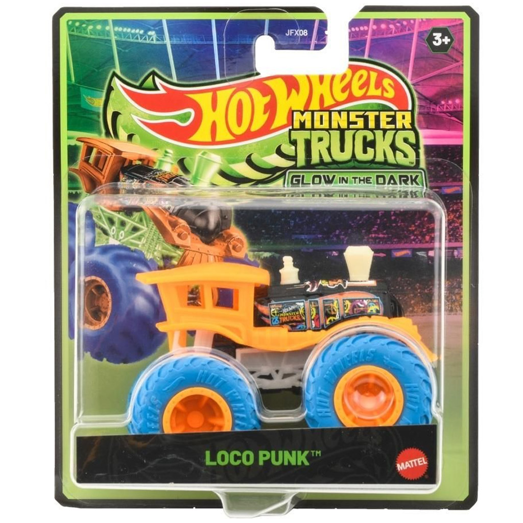 Hot Wheels Monster Trucks Loco Punk sötétben világító kisautó 1/64 - Mattel kép 1
