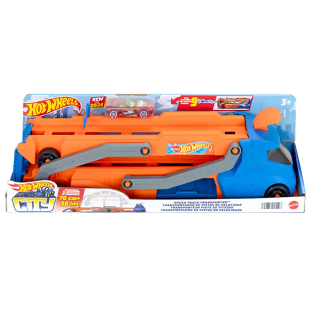Hot Wheels City: Speed Track szállító kamion kisautóval - Mattel kép 1