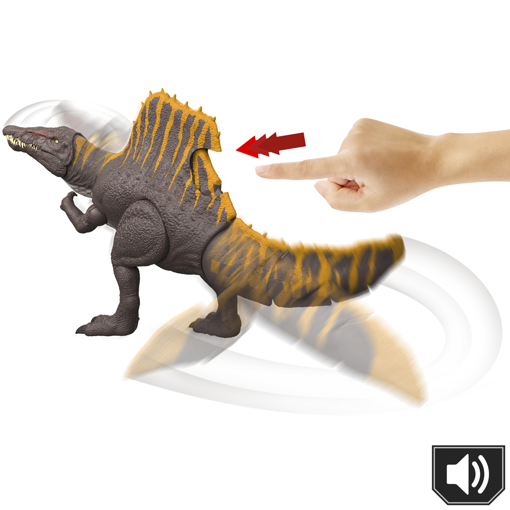 Jurassic World: Újjászületés Tail Thrasher Spinosaurus kolosszális dinoszaurusz figura - Mattel kép 2
