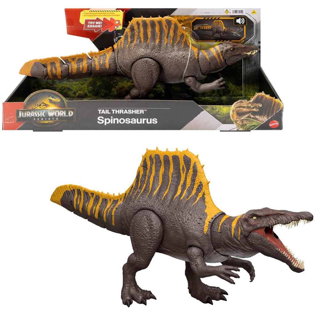 Jurassic World: Újjászületés Tail Thrasher Spinosaurus kolosszális dinoszaurusz figura - Mattel kép 1