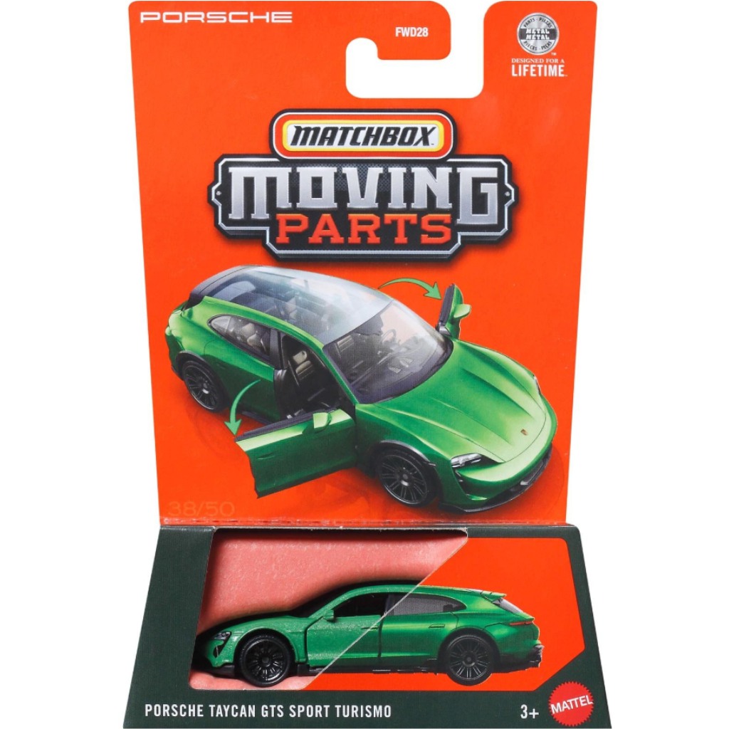 Matchbox Moving Parts: Porsche Taycan GTS Sport Turismo nyitható kisautó 1/64 - Mattel kép 1
