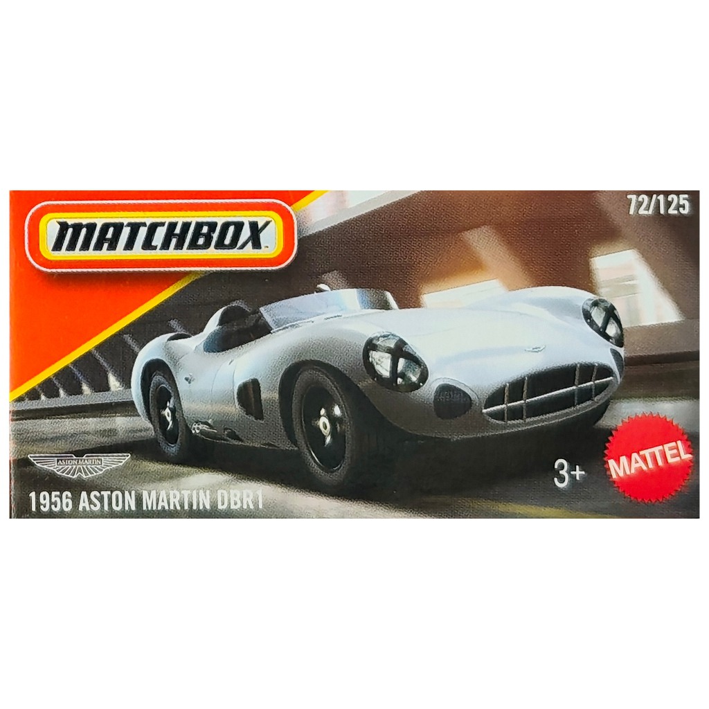 Matchbox: 1956 Aston Martin DBR1 szürke papírdobozos kisautó 1/64 – Mattel kép 1