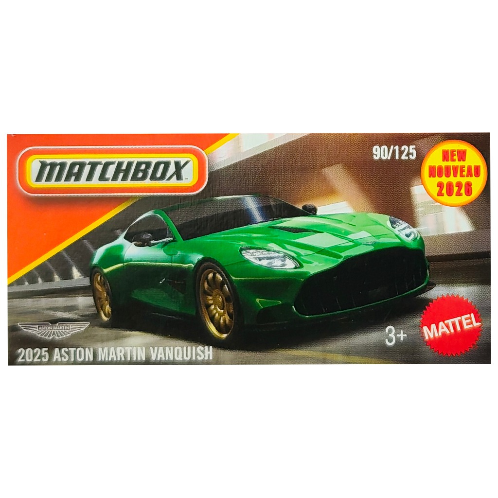 Matchbox: 2025 Aston Martin Vanquish zöld papírdobozos kisautó 1/64 – Mattel kép 1