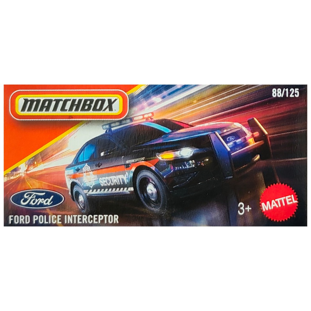Matchbox: Ford Police Interceptor papírdobozos kisautó 1/64 – Mattel kép 1