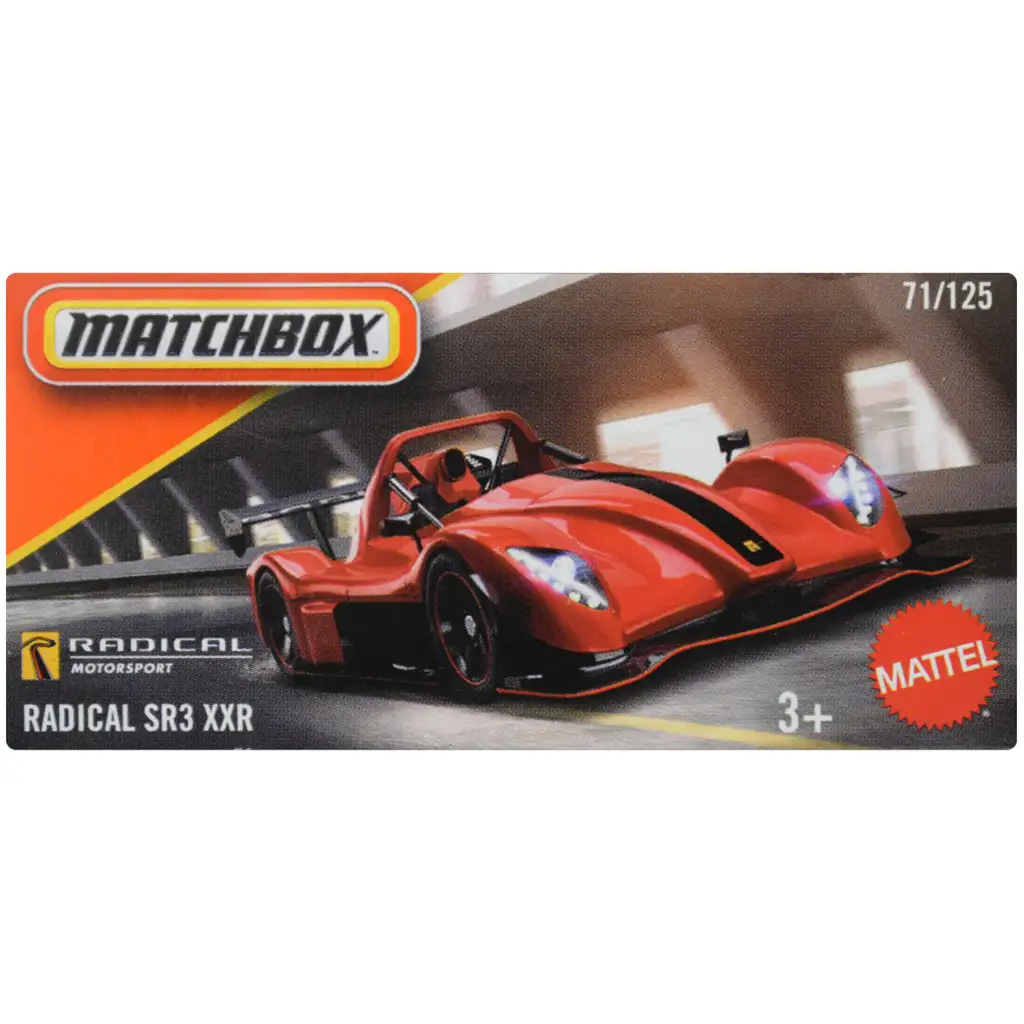Matchbox: Papírdobozos Radical SR3 XXR kisautó 1/64 - Mattel kép 1