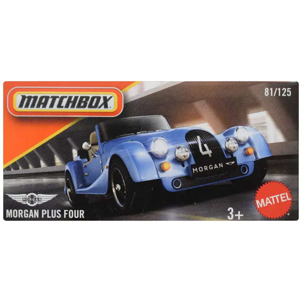 Matchbox: Papírdobozos Morgan Plus Four kisautó 1/64 - Mattel kép 1