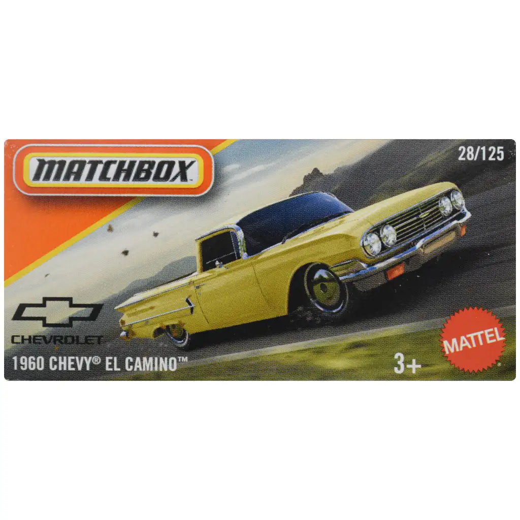 Matchbox: Papírdobozos 1960 Chevy El Camino sárga kisautó 1/64 - Mattel kép 1