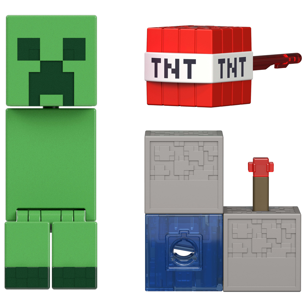 Minecraft: Creeper figura TNT kilövő kiegészítővel - Mattel kép 2