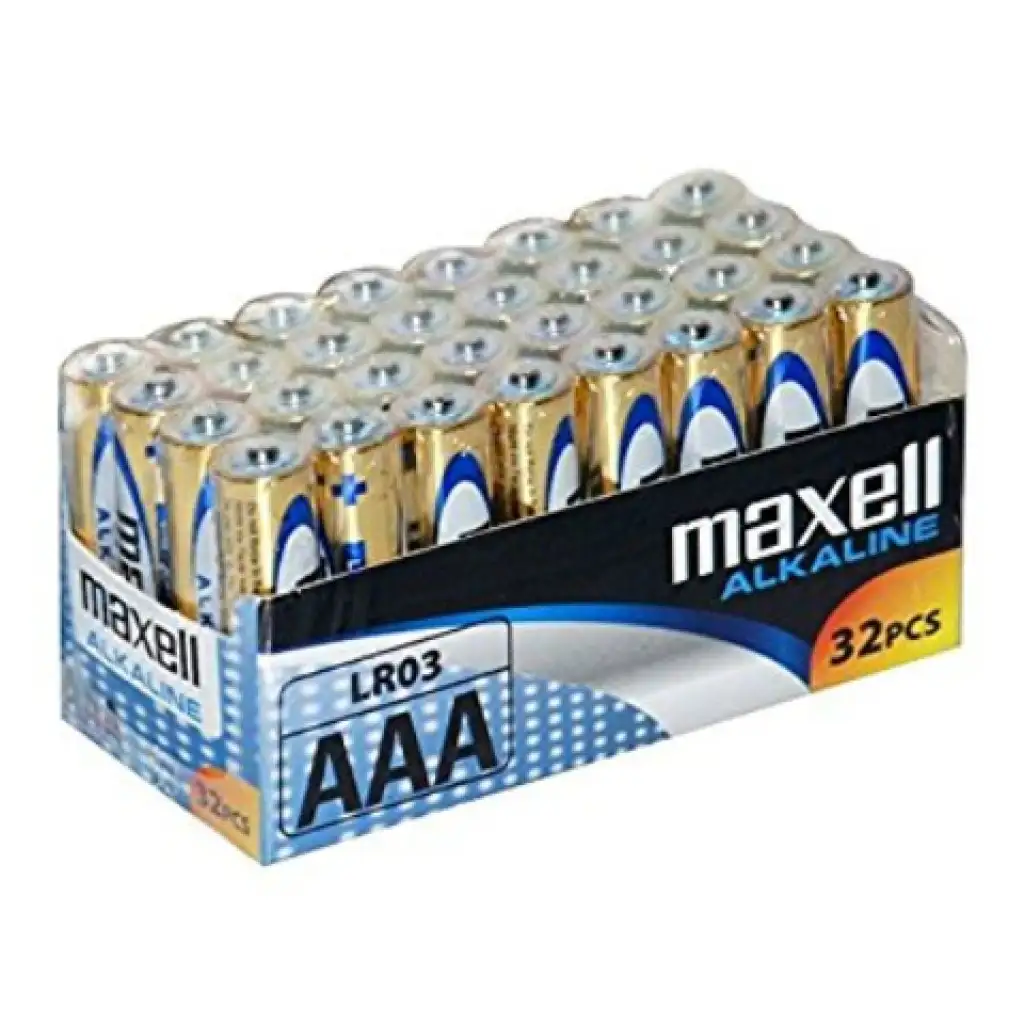 Maxell: Alkáli vékony ceruzaelem 1.5V AAA LR03 32db fóliás csomagolásban kép 1