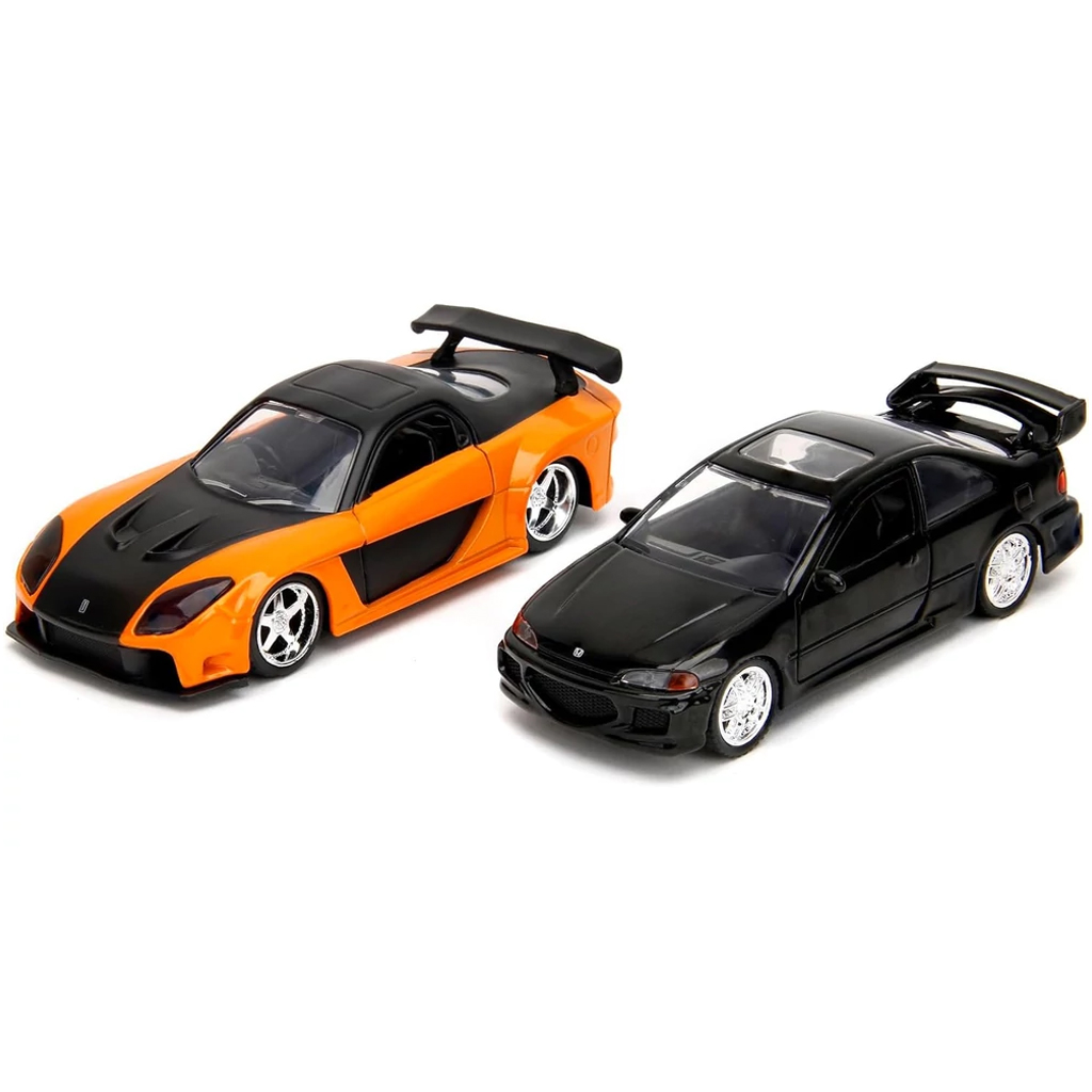 Halálos Iramban: Legacy Series Han’s Mazda RX-7 & Heist Honda Civic fém autómodell szett 1/32 - Jada Toys kép 2